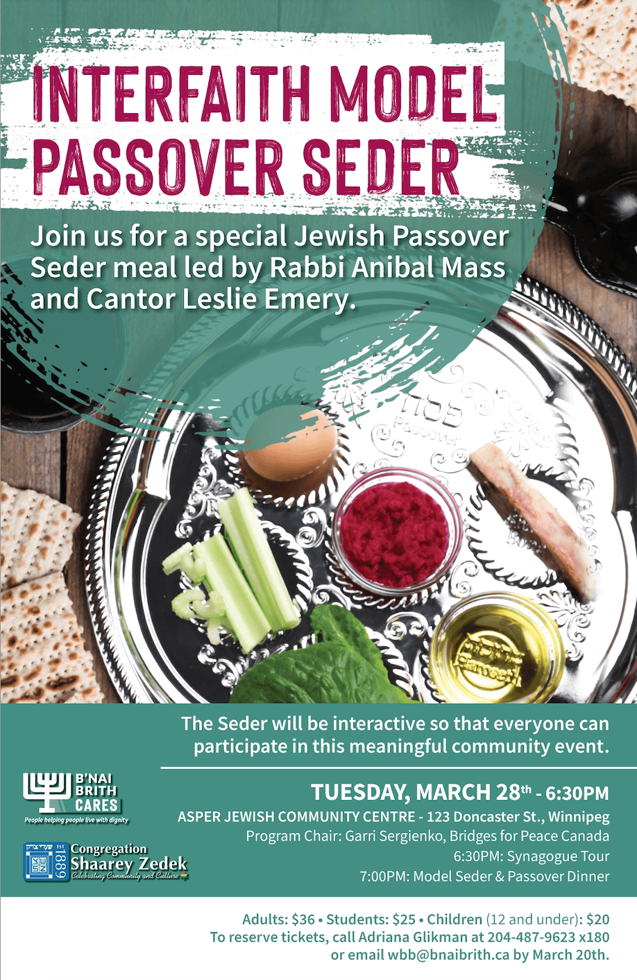 Interfaith Model Passover Seder B'nai Brith Canada