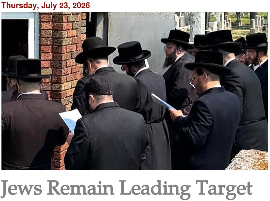 Jews Remain Leading Target – Blacklock’s Reporter